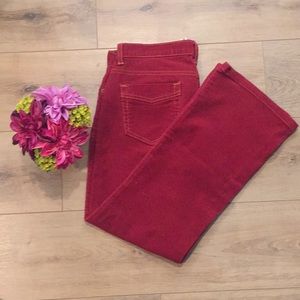 GAP Red Corduroy low rise boot cut Jeans size 8